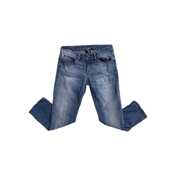 Apt. 9 Boyfriend Denim Jeans Distressed Modern Size 2 Inseam 26” Medium Wash - Picture 10 of 11